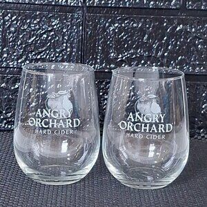 SET OF ANGRY ORCHARD STEMLESS WINE GLASSES